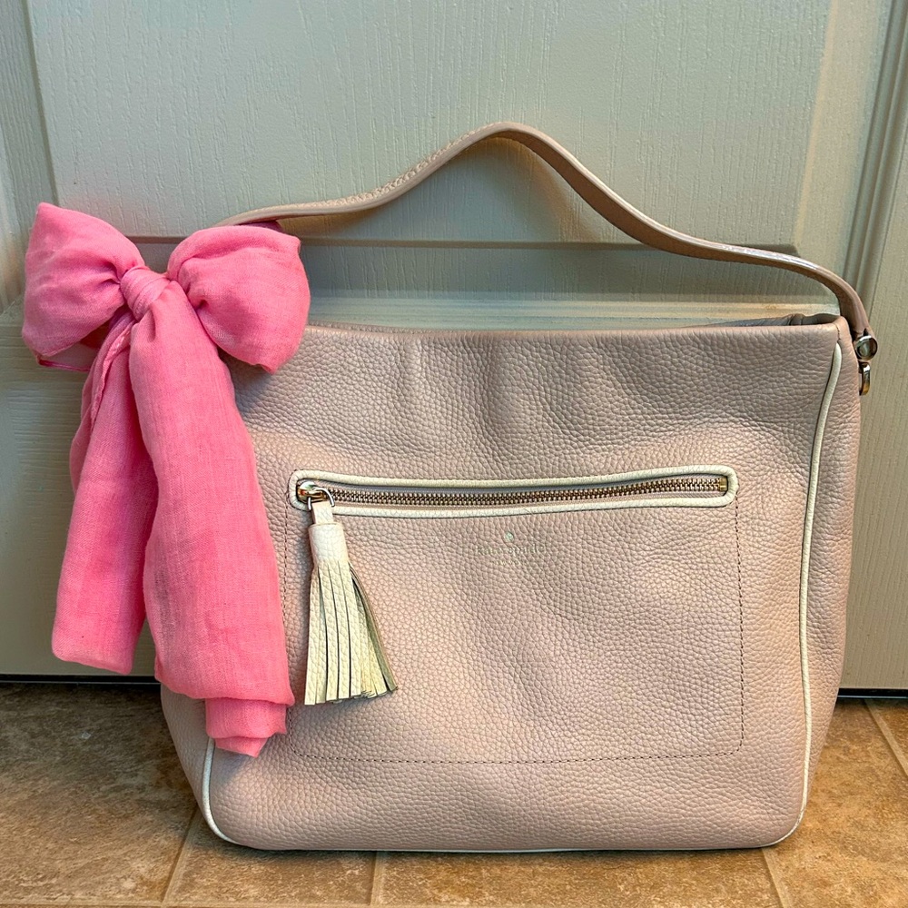 Large Kate Spade Chester Street Michaela bag. Blush pink and cream.